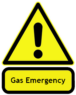 Gas emergency Warning Sign